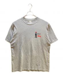 stussy（ステューシー）の古着「knowledge is king シャドーマン Tシャツ」｜グレー
