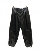 goyemonゴヱモン）の古着「Synthetic Satin Tuck Pants」｜ブラック