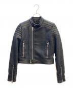 DIESEL Black Goldディーゼル ブラック ゴールド）の古着「レザー切替ジャケット」｜グレー