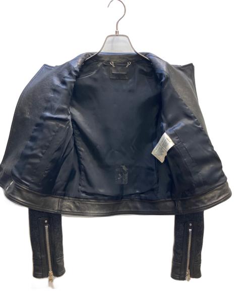 DIESEL Black Gold（ディーゼル ブラック ゴールド）DIESEL Black Gold (ディーゼル ブラック ゴールド) レザー切替ジャケット グレー サイズ:38の古着・服飾アイテム