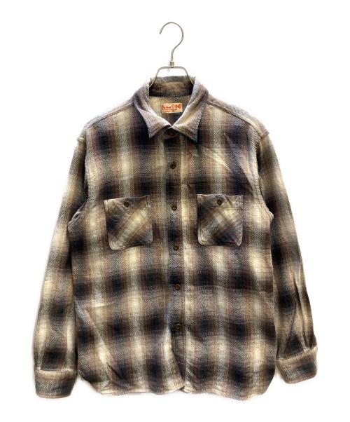 SUGAR CANE（シュガーケーン）SUGAR CANE (シュガーケーン) TWILL CHECK WORK SHIRT ブラウン サイズ:Lの古着・服飾アイテム