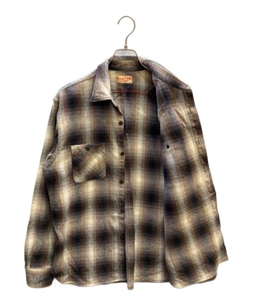 SUGAR CANE（シュガーケーン）SUGAR CANE (シュガーケーン) TWILL CHECK WORK SHIRT ブラウン サイズ:Lの古着・服飾アイテム