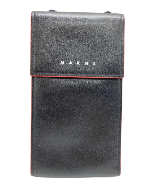 MARNI（マルニ）MARNI (マルニ) スマートフォンポーチ ブラック×レッドの古着・服飾アイテム