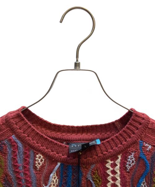 Coogi（クージー）Coogi (クージー) 3Dニット レッド サイズ:Lの古着・服飾アイテム