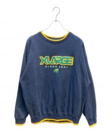 X-LARGE（エクストララージ）の古着「ATHLETIC LOGO CREWNECK SWEAT（アスレティックロゴ クルーネックスウェット）」｜ネイビー