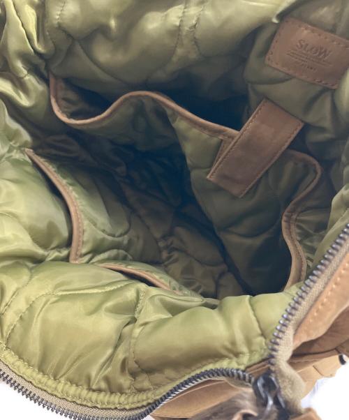 SLOW（スロウ）SLOW (スロウ) レザートートバッグ カーキの古着・服飾アイテム