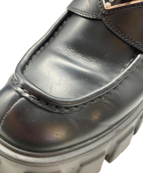 PRADA（プラダ）PRADA (プラダ) モノリスショートローファーブーツ ブラック サイズ:37 1/2の古着・服飾アイテム