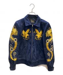 FINECREEK&CO（ファインクリークアンドコー）の古着「レザースカジャケット/Leather SUKA Jacket “Norfolk”」｜ネイビー