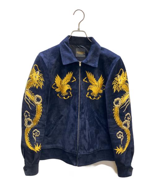 FINECREEK&CO（ファインクリークアンドコー）FINECREEK&CO (ファインクリークアンドコー) レザースカジャケット/Leather SUKA Jacket “Norfolk” ネイビー サイズ:Sの古着・服飾アイテム