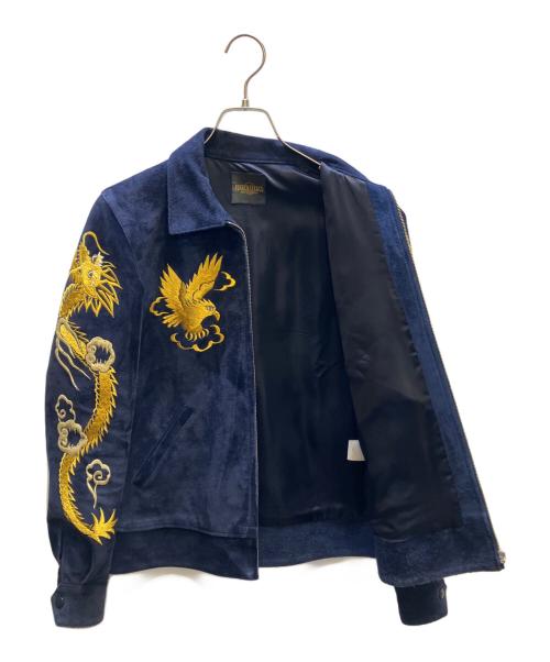 FINECREEK&CO（ファインクリークアンドコー）FINECREEK&CO (ファインクリークアンドコー) レザースカジャケット/Leather SUKA Jacket “Norfolk” ネイビー サイズ:Sの古着・服飾アイテム