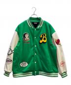 LowBlowKnuckle×BETTY BOOPロウブロウナックル×ベティー・ブープ）の古着「スタジャン」｜ホワイト×グリーン