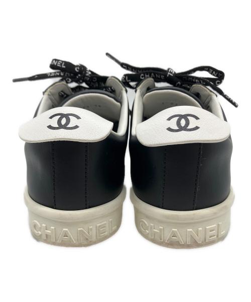 CHANEL（シャネル）CHANEL (シャネル) ココマーク ロゴラバータグ ローカットスニーカー ブラック サイズ:38の古着・服飾アイテム