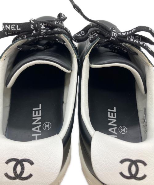 CHANEL（シャネル）CHANEL (シャネル) ココマーク ロゴラバータグ ローカットスニーカー ブラック サイズ:38の古着・服飾アイテム