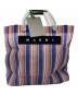 MARNI（マルニ）の古着「フラワーカフェ ストライプ トートバッグ」｜ブルー