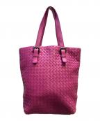 BOTTEGA VENETAボッテガベネタ）の古着「イントレチャート　トートバッグ」｜ショッキングピンク