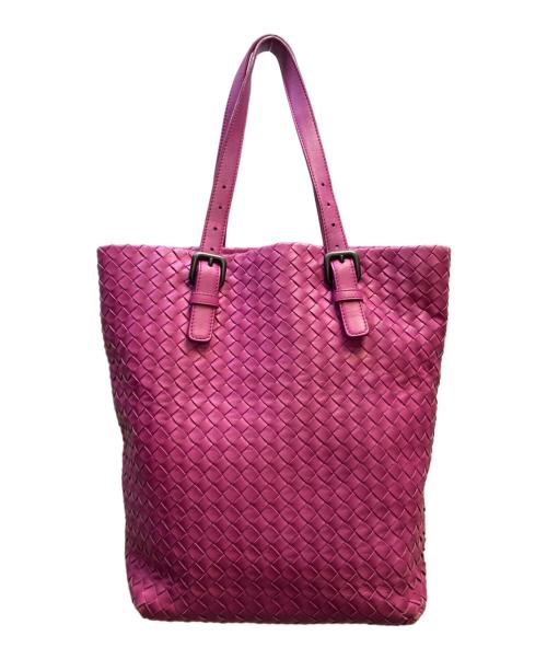 BOTTEGA VENETA（ボッテガベネタ）BOTTEGA VENETA (ボッテガベネタ) イントレチャート　トートバッグ ショッキングピンクの古着・服飾アイテム