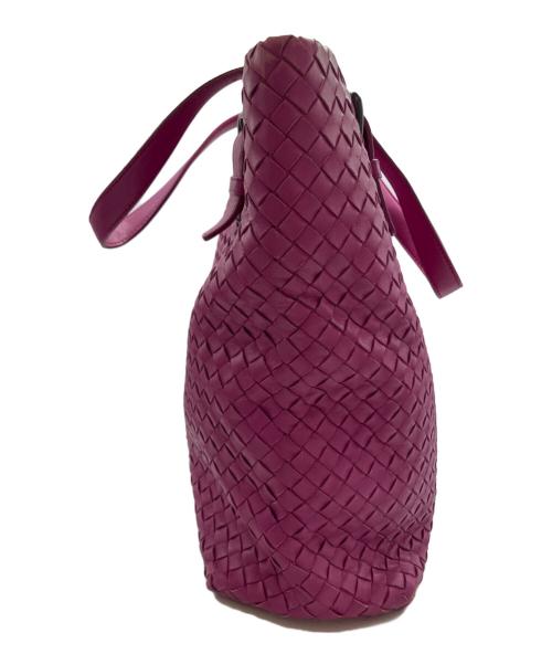 BOTTEGA VENETA（ボッテガベネタ）BOTTEGA VENETA (ボッテガベネタ) イントレチャート　トートバッグ ショッキングピンクの古着・服飾アイテム
