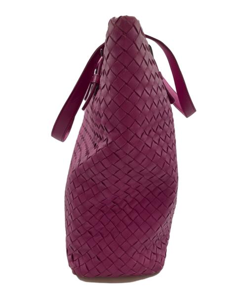 BOTTEGA VENETA（ボッテガベネタ）BOTTEGA VENETA (ボッテガベネタ) イントレチャート　トートバッグ ショッキングピンクの古着・服飾アイテム