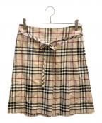BURBERRY LONDONバーバリーロンドン）の古着「プリーツスカート」｜ベージュ