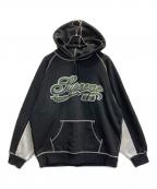 SUPREMEシュプリーム）の古着「Paneled script Hooded Sweatshirt」｜ブラック