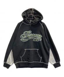 SUPREME（シュプリーム）の古着「Paneled script Hooded Sweatshirt」｜ブラック