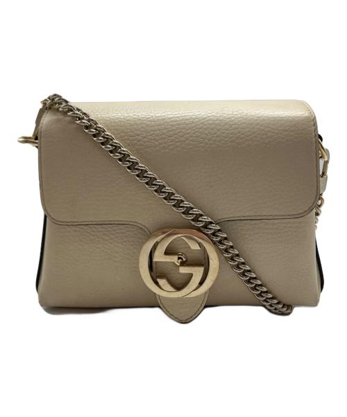 GUCCI（グッチ）GUCCI (グッチ) インターロッキングG チェーンショルダーバッグ アイボリーの古着・服飾アイテム