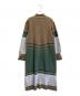 yuki shimane (ユキ シマネ) Once upon a time Jacquard dress ニットドレス ワンピース グリーン×ブラウン サイズ:FREE：6000円