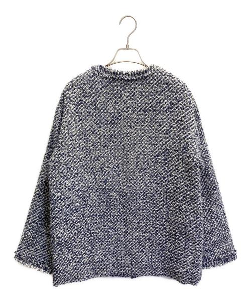 RIVE DROITE（リヴドロワ）RIVE DROITE (リヴドロワ) ツイードフリンジジャケット ネイビー×ホワイト サイズ:FREEの古着・服飾アイテム