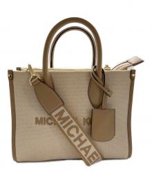MICHAEL KORS（マイケルコース）の古着「MIRELLA（ミレラ）MIRELLA（ミレラ） トップジップ ショッパートート クロスボディ スモール」｜ベージュ