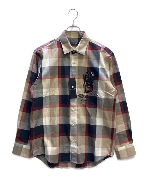 BLACK LABEL CRESTBRIDGE（ブラックレーベル クレストブリッジ）BLACK LABEL CRESTBRIDGE (ブラックレーベル クレストブリッジ) 長袖シャツ ホワイト×レッド サイズ:Ｍの古着・服飾アイテム
