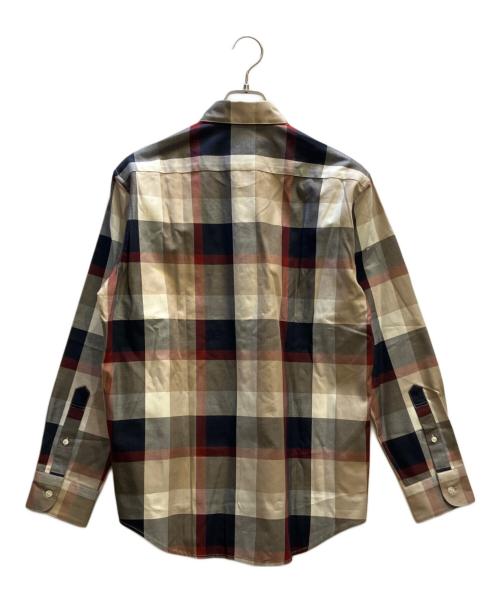 BLACK LABEL CRESTBRIDGE（ブラックレーベル クレストブリッジ）BLACK LABEL CRESTBRIDGE (ブラックレーベル クレストブリッジ) 長袖シャツ ホワイト×レッド サイズ:Ｍの古着・服飾アイテム