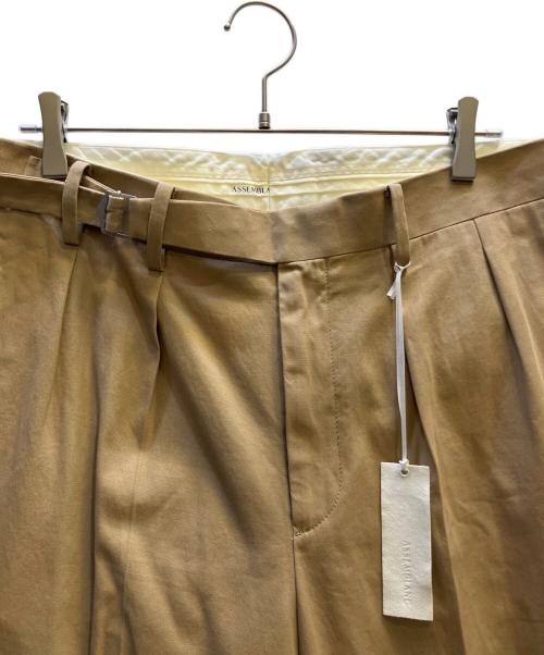 ASSEMBLANC（アッサンブロン）ASSEMBLANC (アッサンブロン) ワイドスラックス ベージュ サイズ:Lの古着・服飾アイテム