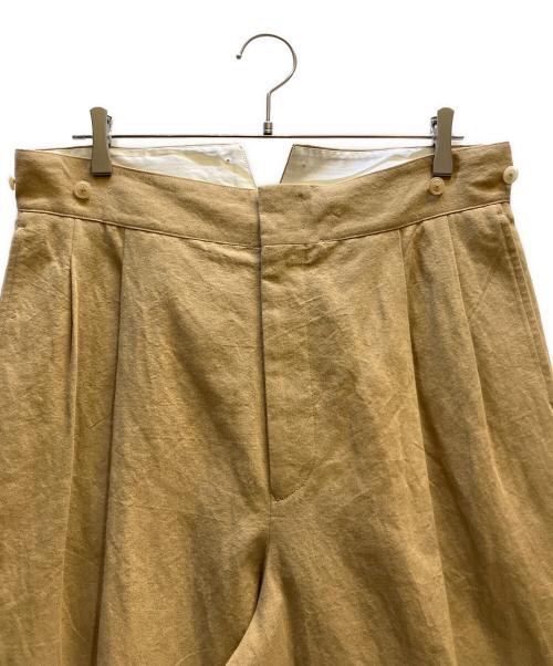 ASSEMBLANC（アッサンブロン）ASSEMBLANC (アッサンブロン) リネンコットンストレートパンツ ベージュ サイズ:Lの古着・服飾アイテム