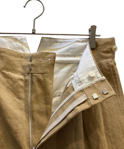 ASSEMBLANC（アッサンブロン）ASSEMBLANC (アッサンブロン) リネンコットンストレートパンツ ベージュ サイズ:Lの古着・服飾アイテム
