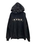 Y'sワイズ）の古着「グラフィックプリント プルオーバー フーディー」｜ブラック