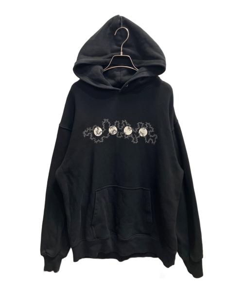Y's（ワイズ）Y's (ワイズ) グラフィックプリント プルオーバー フーディー ブラック サイズ:3の古着・服飾アイテム