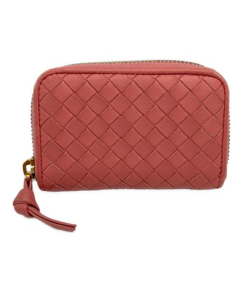 BOTTEGA VENETA（ボッテガベネタ）BOTTEGA VENETA (ボッテガベネタ) イントレチャート ラウンドファスナー コインケース ピンクの古着・服飾アイテム