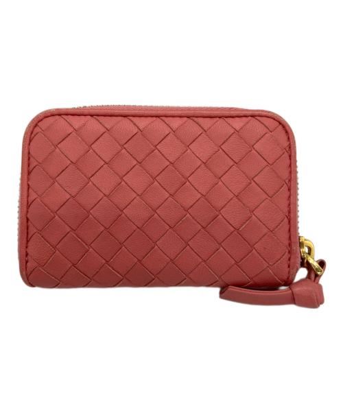 BOTTEGA VENETA（ボッテガベネタ）BOTTEGA VENETA (ボッテガベネタ) イントレチャート ラウンドファスナー コインケース ピンクの古着・服飾アイテム