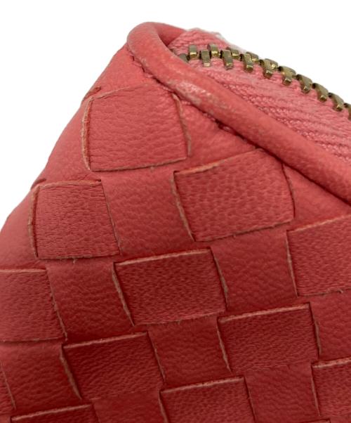 BOTTEGA VENETA（ボッテガベネタ）BOTTEGA VENETA (ボッテガベネタ) イントレチャート ラウンドファスナー コインケース ピンクの古着・服飾アイテム