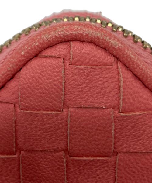 BOTTEGA VENETA（ボッテガベネタ）BOTTEGA VENETA (ボッテガベネタ) イントレチャート ラウンドファスナー コインケース ピンクの古着・服飾アイテム