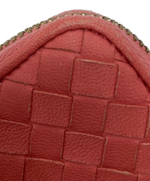 BOTTEGA VENETA（ボッテガベネタ）BOTTEGA VENETA (ボッテガベネタ) イントレチャート ラウンドファスナー コインケース ピンクの古着・服飾アイテム