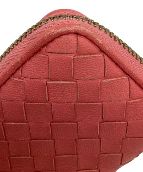 BOTTEGA VENETA（ボッテガベネタ）BOTTEGA VENETA (ボッテガベネタ) イントレチャート ラウンドファスナー コインケース ピンクの古着・服飾アイテム