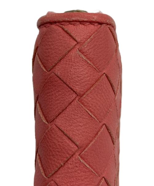 BOTTEGA VENETA（ボッテガベネタ）BOTTEGA VENETA (ボッテガベネタ) イントレチャート ラウンドファスナー コインケース ピンクの古着・服飾アイテム