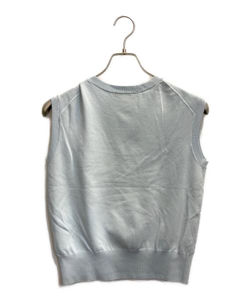 JUSGLITTY（ジャスグリッティー）JUSGLITTY (ジャスグリッティー) 配色シアーカーデアンサンブル ブルー サイズ:Ｍの古着・服飾アイテム