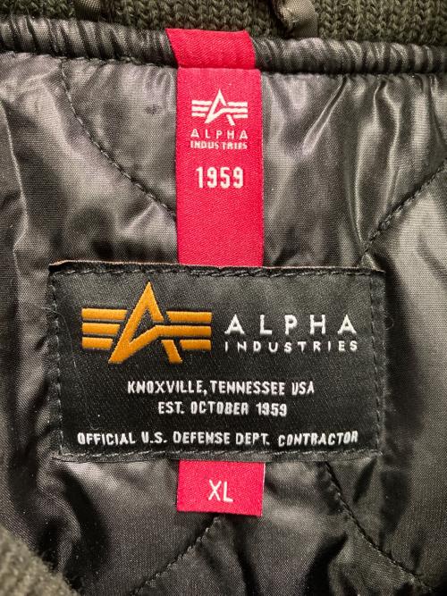 ALPHA（アルファ）ALPHA (アルファ) フーデッドリブジャケット ブラック サイズ:XLの古着・服飾アイテム