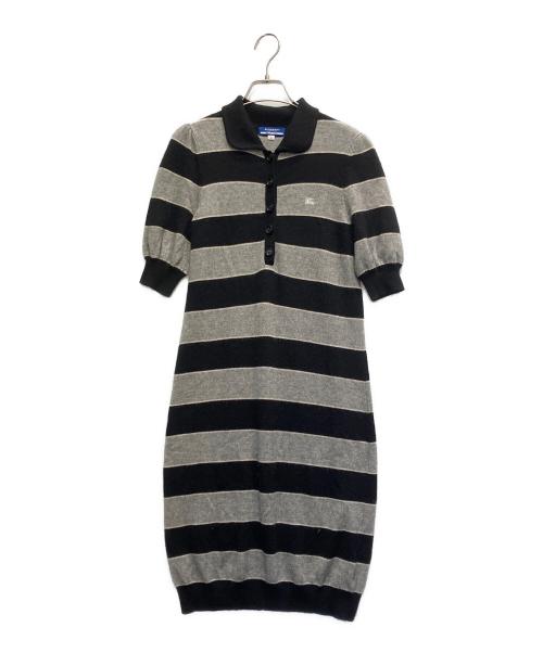 BURBERRY BLUE LABEL（バーバリー ブルー レーベル）BURBERRY BLUE LABEL (バーバリー ブルー レーベル) ニットワンピース グレー×ブラック サイズ:Mの古着・服飾アイテム