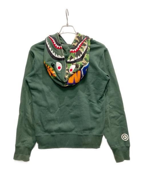 A BATHING APE（ア ベイシング エイプ）A BATHING APE (ア ベイシング エイプ) ジップパーカー グリーン サイズ:Mの古着・服飾アイテム