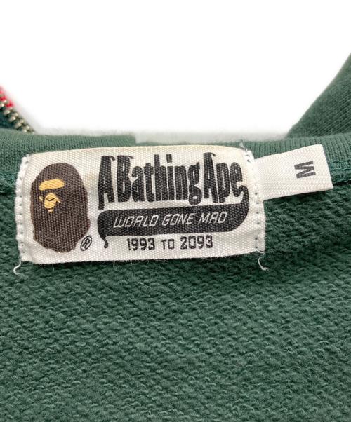 A BATHING APE（ア ベイシング エイプ）A BATHING APE (ア ベイシング エイプ) ジップパーカー グリーン サイズ:Mの古着・服飾アイテム