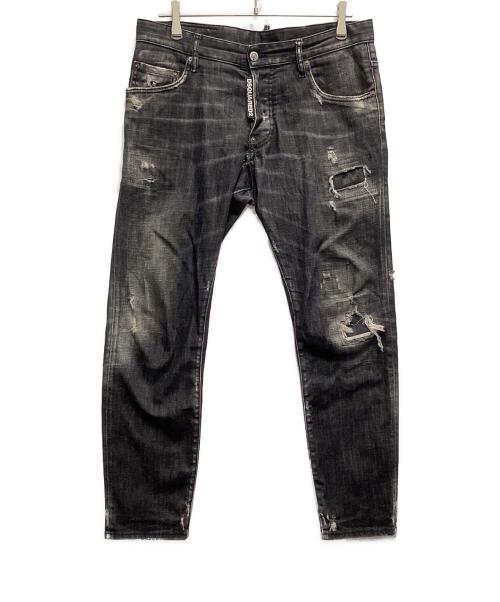 DSQUARED2（ディースクエアード）DSQUARED2 (ディースクエアード) ダメージ加工デニムパンツ グレー サイズ:ＳＩＺＥ　48の古着・服飾アイテム