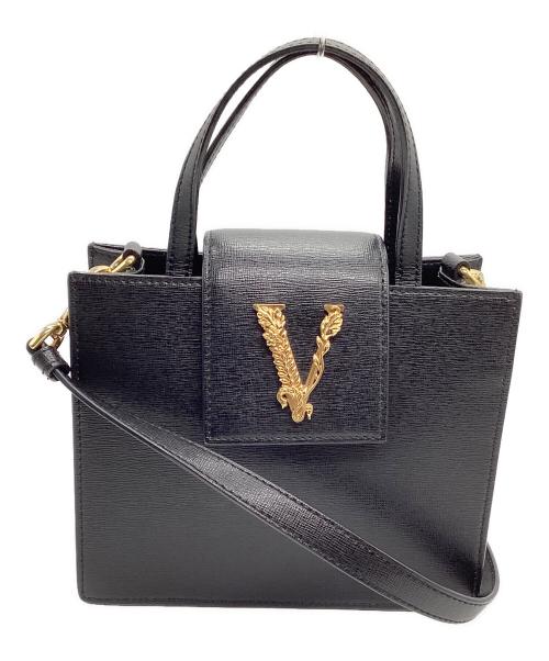 VERSACE（ヴェルサーチェ）VERSACE (ヴェルサーチェ) 2WAYバッグ ブラックの古着・服飾アイテム